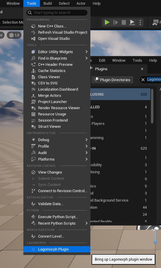 Lagomorph option in Tools menu