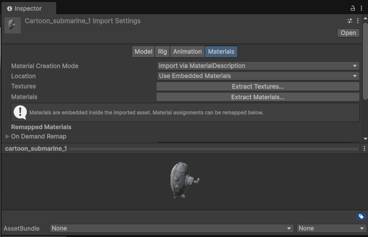 Unity import illustration