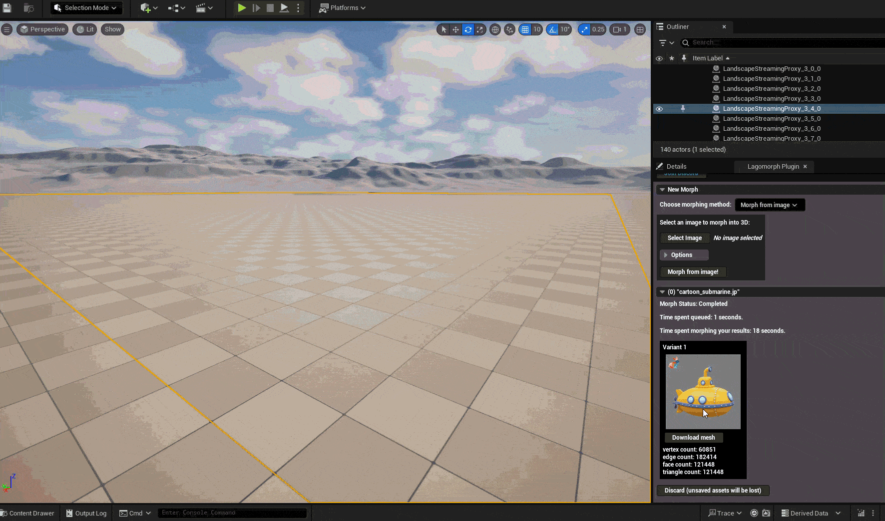 Unreal import illustration